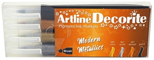 Artline Decorite Pinsel Modern Metallic 4-teiliges Set.